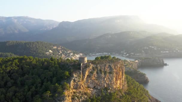 Niesamowity Widok Krajobraz Majorki Malowniczy Widok Lotu Ptaka Turystyczną Miejscowość — Wideo stockowe