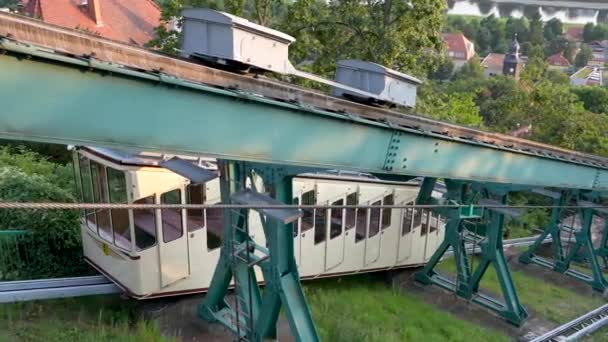 Dresden Saxony Germany 2023 Schwebebahn Dresden One Oldest Suspended Railways — Stock Video
