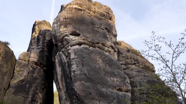 Tempat Wisata Terkenal Jembatan Bastei Taman Nasional Swiss Saxon Tepi — Stok Video