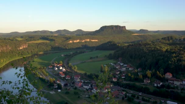 Pemandangan Dari Tebing Tinggi Pedesaan Taman Nasional Swiss Saxon Jerman — Stok Video