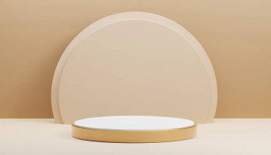 Pastel 3d arka plan ürün görüntüleme podyumu. Ürünlerin sergilenmesi ve tanıtımı için en küçük duvar sahnesi.