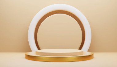 Pastel 3d arka plan ürün görüntüleme podyumu. Ürünlerin sergilenmesi ve tanıtımı için en küçük duvar sahnesi.