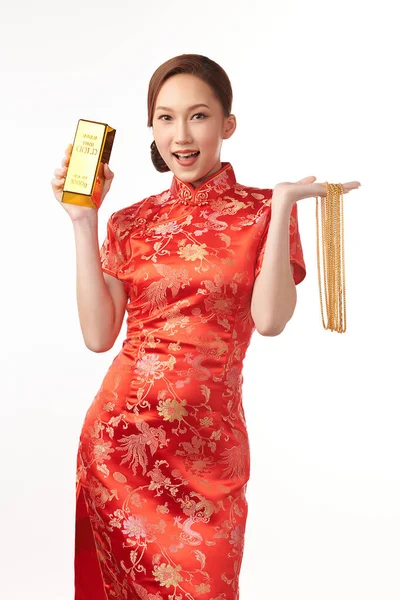 Chinese New Year Festival Beautiful Young Asian Woman Wearing Traditional Stock Picture