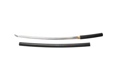Beyaz arka planda Japon Katana kılıcı.