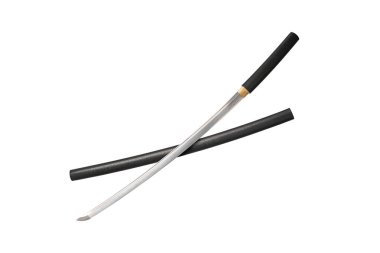 Beyaz arka planda Japon Katana kılıcı.
