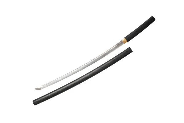 Japão Katana Espada Fundo Branco — Fotografia de Stock