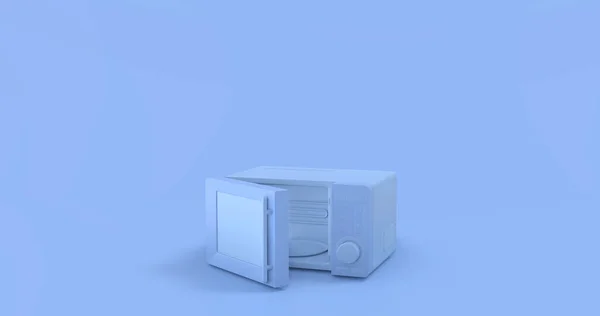 스타일의 뜨거운 파란색 마이크로파 하나의 아이콘 렌더링 가정용 — 스톡 사진