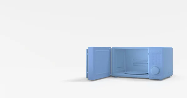 Çizgi Film Tarzı Sıcak Fırın Tek Renkli Mavi Mikrodalga Mavi — Stok fotoğraf