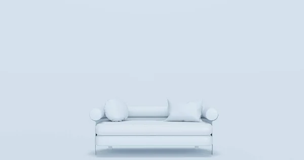 Modernes Skandinavisches Sofa Rendering Blaues Pastell — Stockfoto