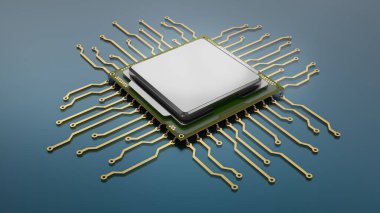 İşlemci merkezi işlemci birimi izole edildi. Merkezi Bilgisayar İşlemcileri Konsepti. 3d biçimlendirme, kavramsal resim.