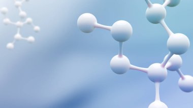 Concept realistic molecules background. Science illustration of a cream molecule. Hyaluronic acid skin solutions advertising, collagen serum drop with cosmetic advertising background. 3d rendering.