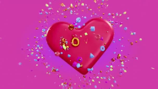 Fijne Valentijnsdag Vakantie Bruiloft Gelukkige Verjaardag Feestelijke Achtergrond Met Abstracte — Stockvideo