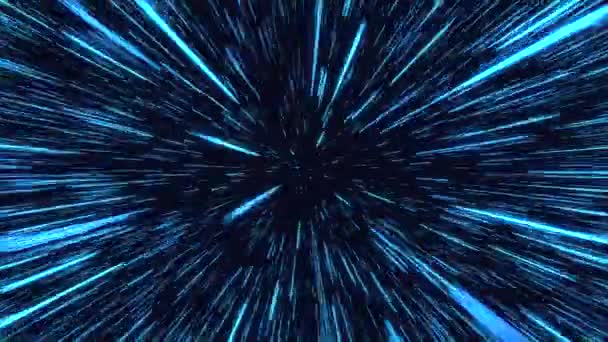 Espacio Viaja Velocidad Luz Luz Abstracta Fibra Óptica Super Velocidad — Vídeo de stock