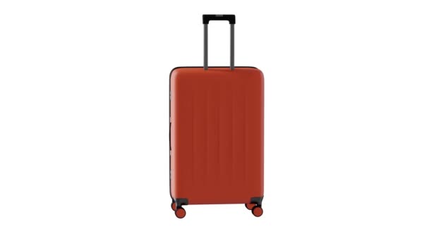 Travel Bag Rotates White Background Luggage Rotate Suitcase Isolated White — Stock Video
