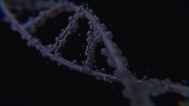 Futurisztikus Rotációs Fehér Dns Szál Genetikai Kódokkal Absztrakt Geometriával Zökkenőmentes — Stock videók