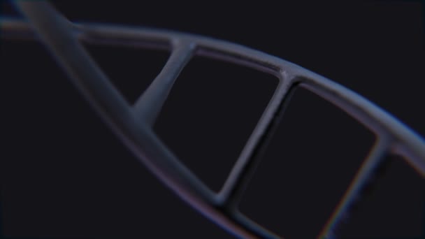 Футуристическое Вращение Белой Днк Генными Кодами Геометрией Бесшовная Зацикленная Анимация — стоковое видео