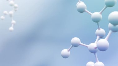 Gerçekçi moleküllerin arka planını kavra. Krem molekülünün bilim animasyonu. Hyaluronik asit solüsyonları reklam, kolajen serumu düşüş kozmetik reklam arka planı. 4k animasyon