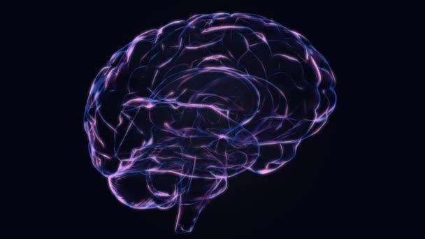 Abstrakcyjny Mózg Człowieka Cyfrowego Poprzez Połączenie Mózgu Sieć Neuronowa Testy — Wideo stockowe