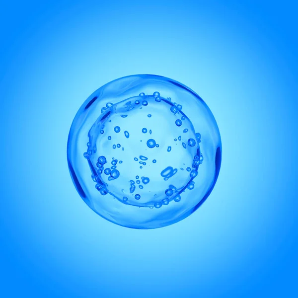 Чиста Прозора Крапля Води Фоні Синьої Бульбашки Ілюстрація Концепції Медичної — стокове фото