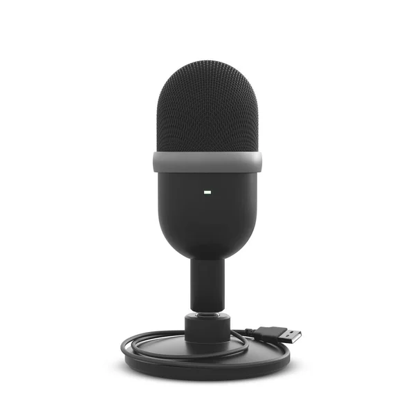 Mikrofon Usb Auf Dem Weißen Hintergrund Isolieren Konzept Razer Stil — Stockfoto