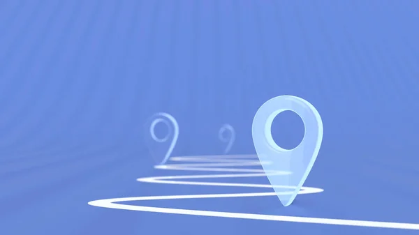 Mapa Carreteras Azul Cristal Ubicación Pin Símbolo Gps Ruta Viaje —  Fotos de Stock
