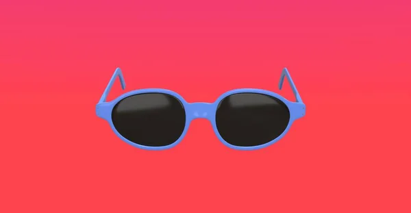Konzepturlaub Oder Reisen Rosa Sonnenbrille Und Schwarze Linsenoptik Auf Sommerlichem — Stockfoto