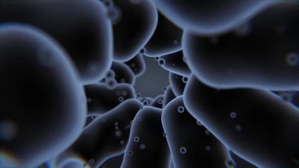 Begreppet Mörk Glödande Molekyler Bakgrund Vetenskap Animation Spinn Till Molekyl — Stockvideo