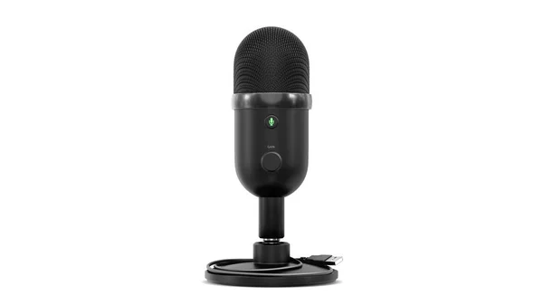 Mikrofon Usb Białym Tle Izolat Nagrywanie Głosu Stylu Concept Studio — Zdjęcie stockowe