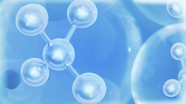 Molécula Dentro Burbuja Líquida Ilustración Renderizar —  Fotos de Stock