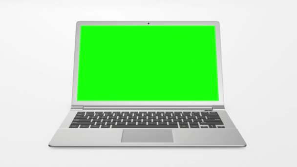 Leere Green Screen Display Laptop Zum Beobachten Und Einfügen Von — Stockvideo