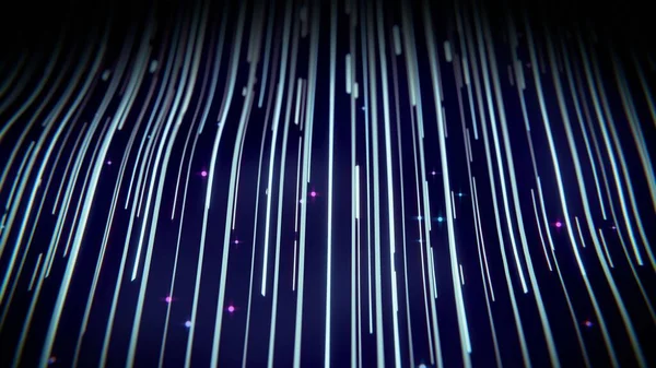 概念技術Bg 概要背景に流れる光の弦の波 強力な光ストロークパターンとフィールドの深さを振ってカラフルな壁紙技術の背景 — ストック写真