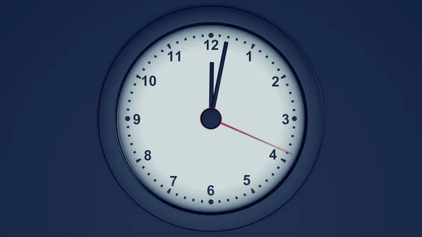 Концепция Работы Обеда Трехмерный Рендер Настенные Часы Показывают Время Работы — стоковое фото