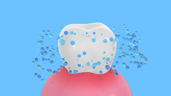 Здоровье Красота Концепции Пузырь Зубной Пасты Очищающий Грязные Жвачки Зубы — стоковое фото