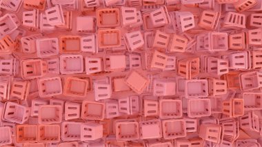 Arkaplanda sepetli plastik alışveriş sepetleri 3d rende