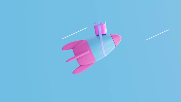 Concept Fusée Spatiale Pour Livraison Animation Boucle Rendu Fusée Dessin — Video