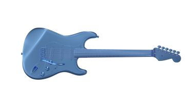 Elektro Gitar Şeffaf Arkaplanda İzole Edildi. Gitar elektro gitar, müzik aletini izole etti. 3d oluşturma