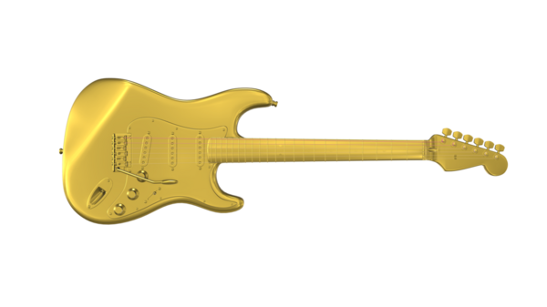 Elektro Gitar Şeffaf Arkaplanda İzole Edildi. Gitar elektro gitar, müzik aletini izole etti. 3d oluşturma