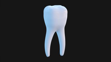 Azı dişlerinin içinde dişçi çeliği direği, röntgen görüntüsü. Diş içi endodontik tedavi 3B çizim çizimi