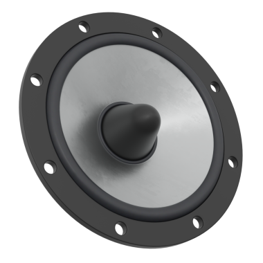 Siyah ve gri akustik hoparlör 3d sistemini ayarla. Beyaz şeffaf arkaplanda izole edilmiş siyah bir hoparlör. Kesme yolu.