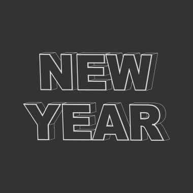 Mutlu yıllar 2025. Sıra tarzı geçmiş. Çizgi kış tarzı