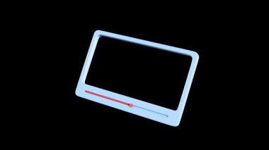 Video oynatma simgesi çerçevesi. Video oynatma gösteren sembol. 3d canlandırma canlandırması