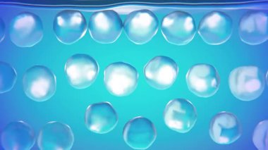 Animation Skin Cell Medical Background Cosmetics Beauty Skin Care Concept. 3d Skin Collagen through Wrinkle Layer Reduce Up Saggy Skin of Body Molecule Element. Serum and Vitamin 3d Motion Graphic 4k