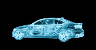 electric car hologram augmented reality Advance HUD control center. Graphic Dashboard Head-up display and Futuristic User Interface GUI, GUI. FUI. Virtual reality game screen interface. 3d render