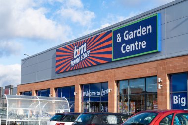 Exterior Signage of the B&M Homeware store in the Merry Hill Shopping centre in Brierley Hill, UK