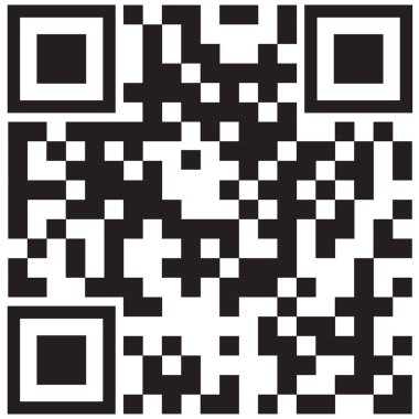 Etiket biçimi QR Kod e Sembol. QRCode beyaz üzerinde izole edildi