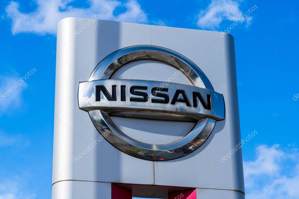 Wolverhampton, UK - March 29 2024: Nissan external signage at a car dealership