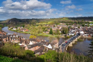 A view from High Town in Bridgnorth in Shropshire, UK looking to Low Town and the River Severn below clipart