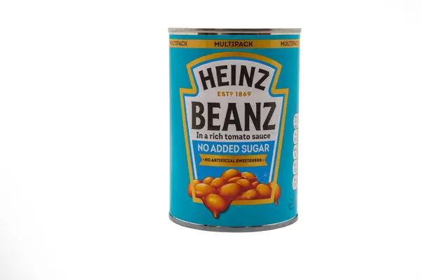 Wolverhampton Reino Unido Abril 2024 Can Heinz Baked Beans Fundo — Fotografia de Stock