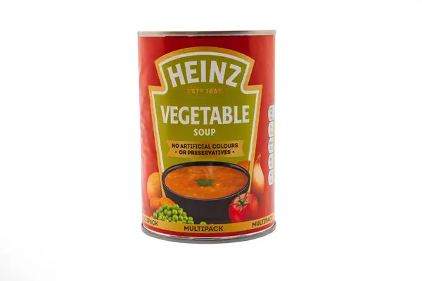 Wolverhampton Royaume Uni Avril 2024 Canette Soupe Légumes Heinz Sur — Photo