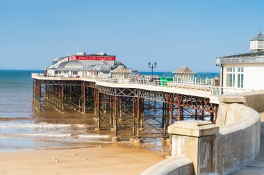 Cromer, England  May 13 2024: 3 Quarter view of Cromer Pier from Street level